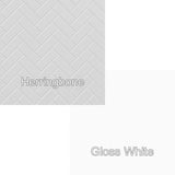 Herringbone Gloss White Paintable | Samples | Triangle-Products.com