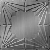 Brushed Stainless | Art Deco | Glue Up Ceiling Tile | Triangle-Products.com